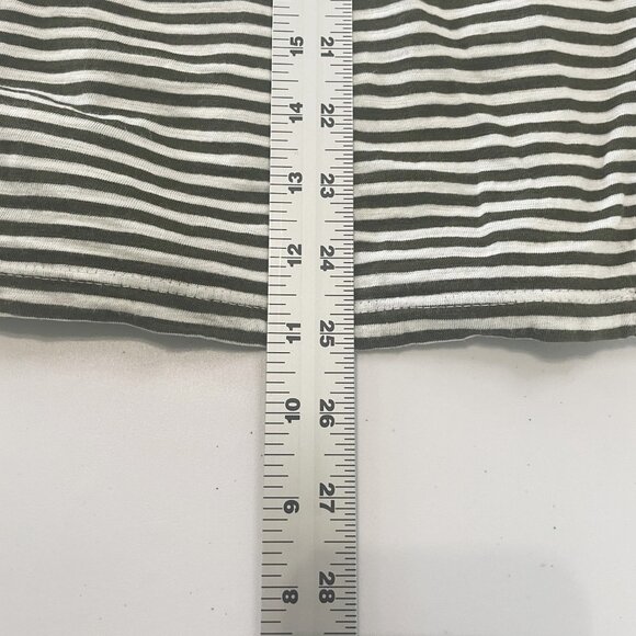 Talbots Open Front Cardigan Size Petite S SP Olive Green Striped 3/4 Sleeve - Picture 10 of 11